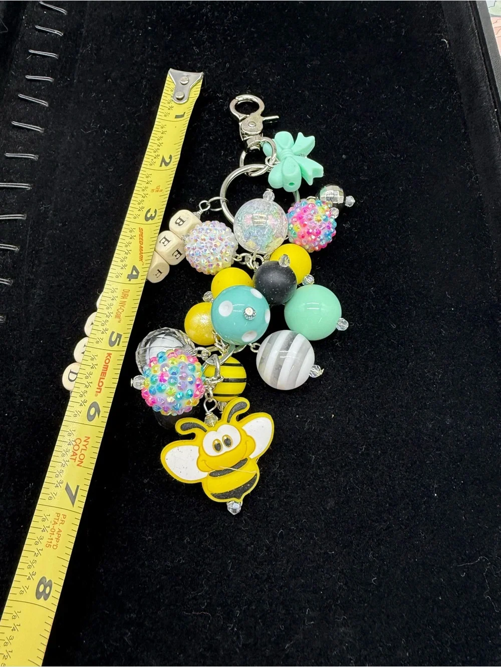 👑Adorned Crown Jewelry purse bag charm keychain bee kind Cha cha bauble
